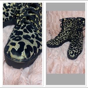 Gianni Bini rhinestone combat boots